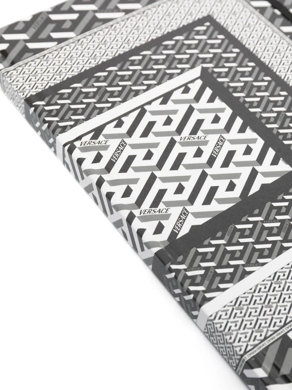 Versace, Greca notebook, luxury stationery, unisex notebook, grey notebook