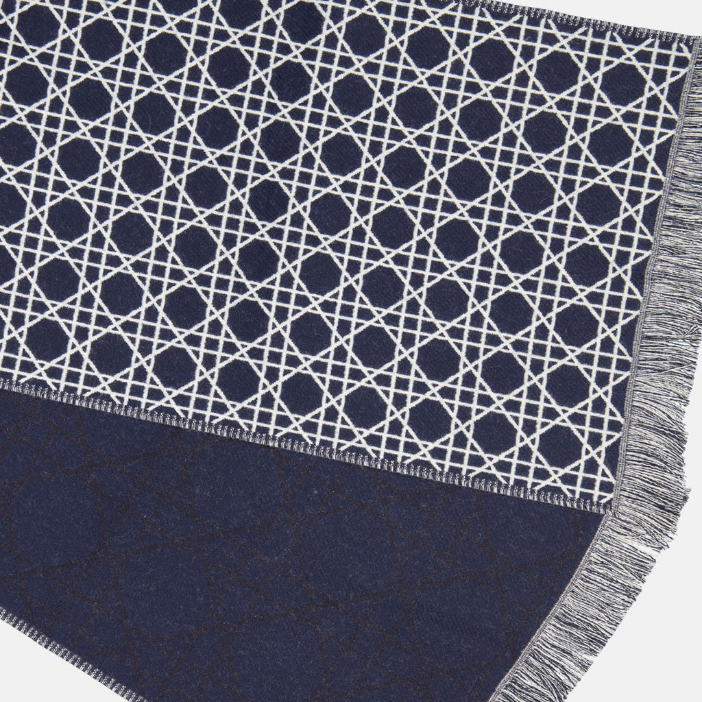 scarf, wool, Cannage pattern, blue scarf, Autumn-Winter 2024