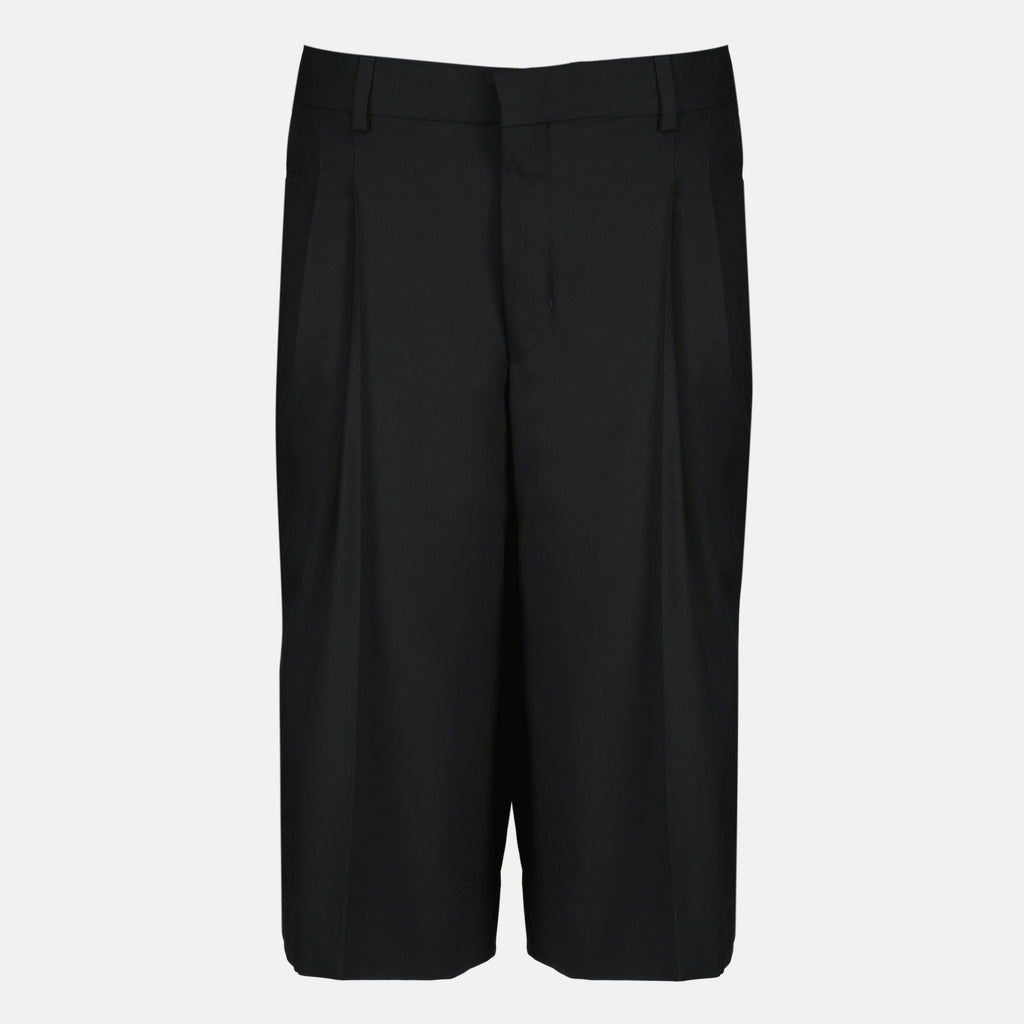 Black Wool Bermuda