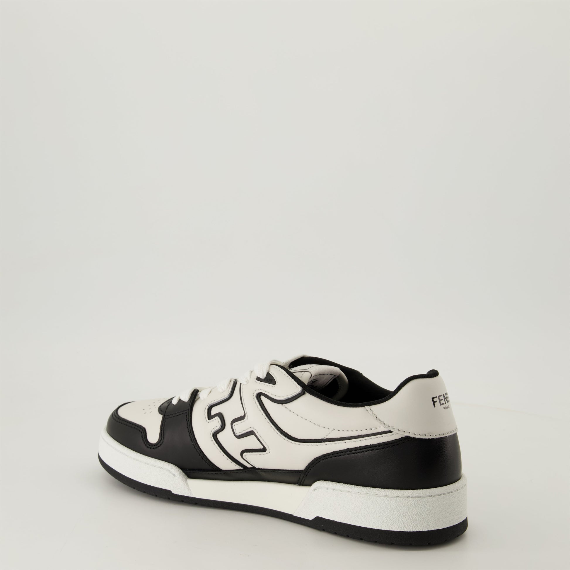 Fendi Match sneakers, bicolor sneakers, leather footwear, logo embossing, rubber sole shoes