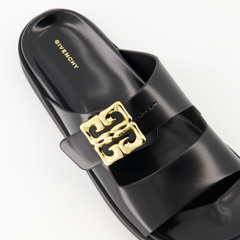 Givenchy sandals, 4G Liquid model, leather sandals, adjustable sandals, designer footwear