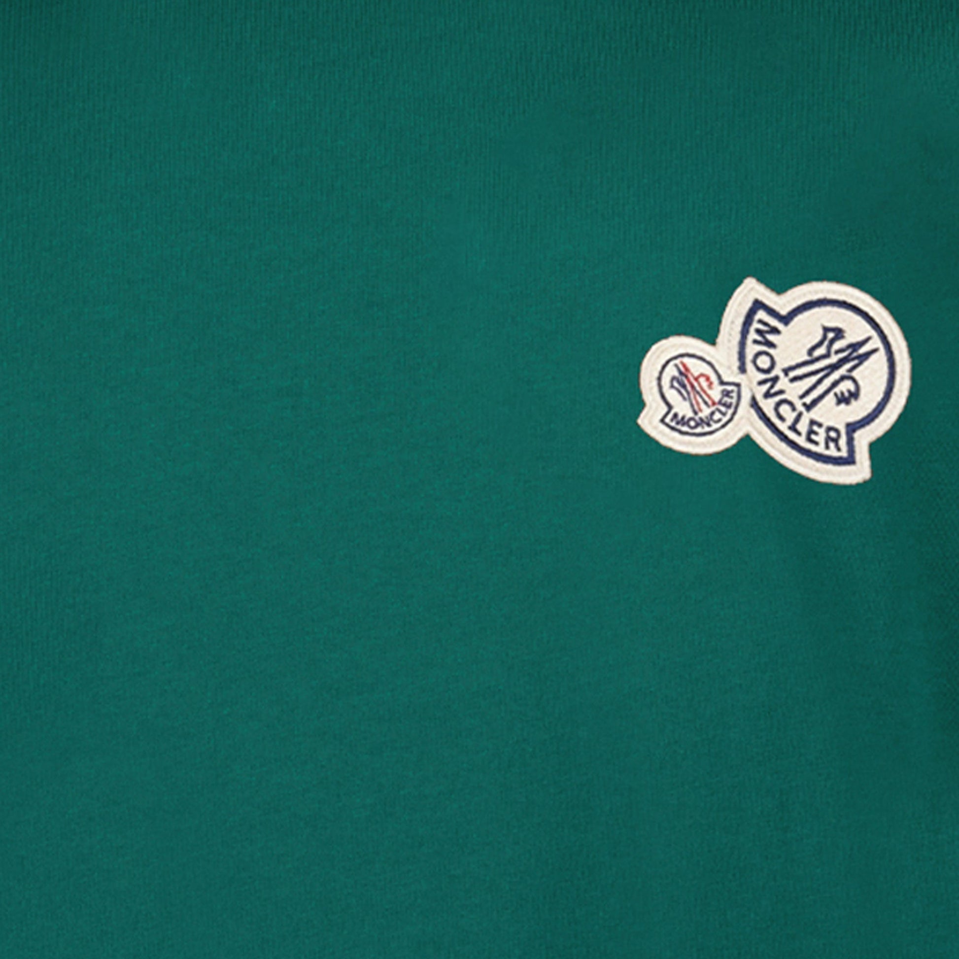 Moncler logo T-shirt, green T-shirt, round neck T-shirt, cotton T-shirt, Autumn-Winter 2024