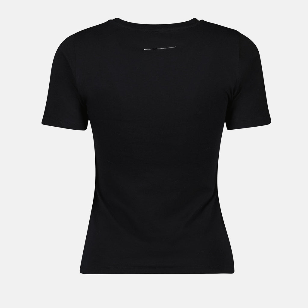 luxury t-shirt, cotton jersey, MM6 collection, black t-shirt, Autumn-Winter 2024