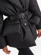 sleeveless down jacket, luxury wool jacket, Prada Autumn-Winter 2024, high collar jacket, grey wool vest