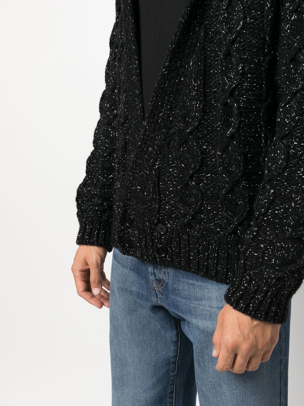 Saint Laurent, Men's Cardigan, Luxury, Lurex, Elegance