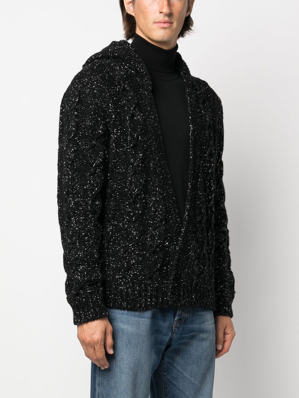 Saint Laurent, Men's Cardigan, Luxury, Lurex, Elegance