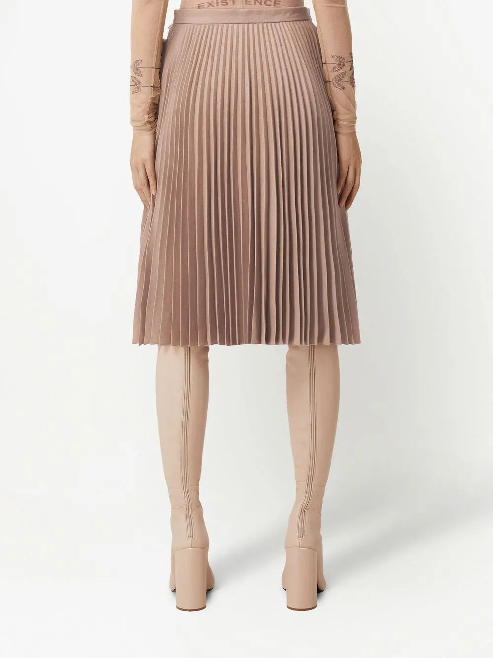Burberry Women's Skirt, Pleated Midi Skirt, Wool Skirt, Adjustable Waist Skirt, Luxury Designer Skirt