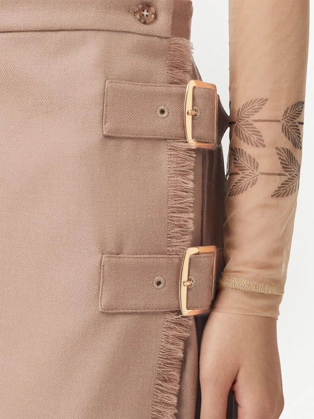 Burberry Women's Skirt, Pleated Midi Skirt, Wool Skirt, Adjustable Waist Skirt, Luxury Designer Skirt