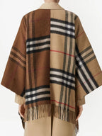 Checked Wool Poncho