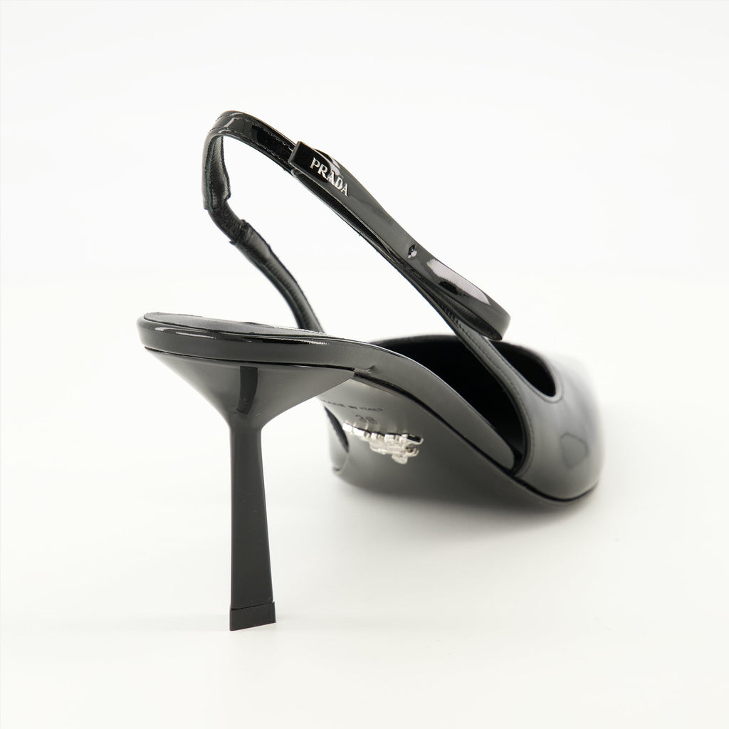 Image of Patent Black Pumps by Prada for Women - Season Spring-Summer 2026 - Back View