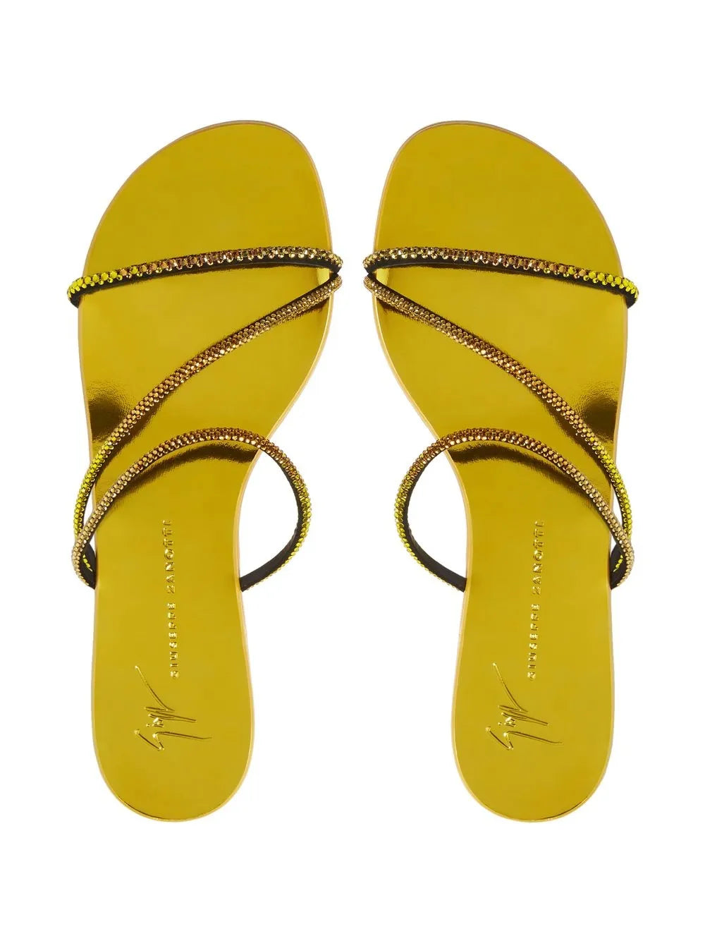 luxury sandals, Giuseppe Zanotti, yellow sandals, high-end footwear, women's designer shoes