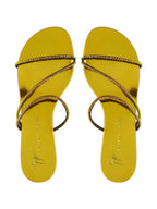 luxury sandals, Giuseppe Zanotti, yellow sandals, high-end footwear, women's designer shoes