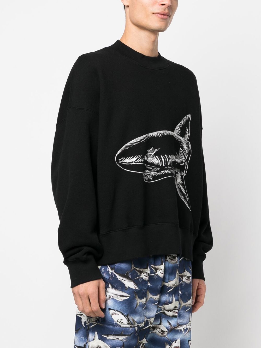 Palm Angels, Broken Shark Sweatshirt, luxury men’s sweatshirt, designer streetwear, high-end clothing