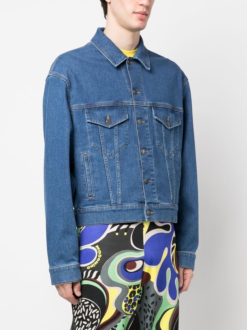 Moschino, Denim Jacket, Luxury Fashion, Men's Designer Jacket, High-End Clothing