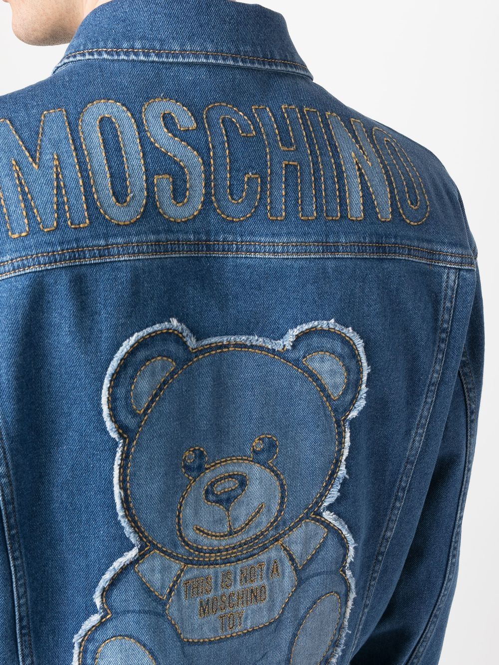 Moschino, Denim Jacket, Luxury Fashion, Men's Designer Jacket, High-End Clothing