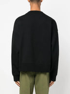 black sweatshirt, logo sweatshirt, Palm Angels, cotton sweatshirt, autumn-winter collection