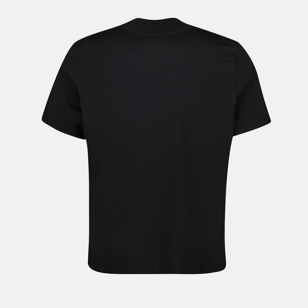 Imagen de una camiseta negra de algodón con cuello redondo de Courreges para hombres - Temporada Otoño-Invierno 2024 - Detalle 2