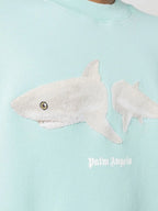 Palm Angels, Broken Shark sweatshirt, Blue sweatshirt, Men's luxury fashion, Designer streetwear