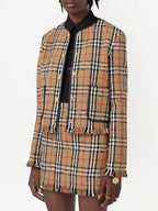 Burberry, Women's Wool Cardigan, Plaid Cardigan, Luxury Fashion, High-End Knitwear