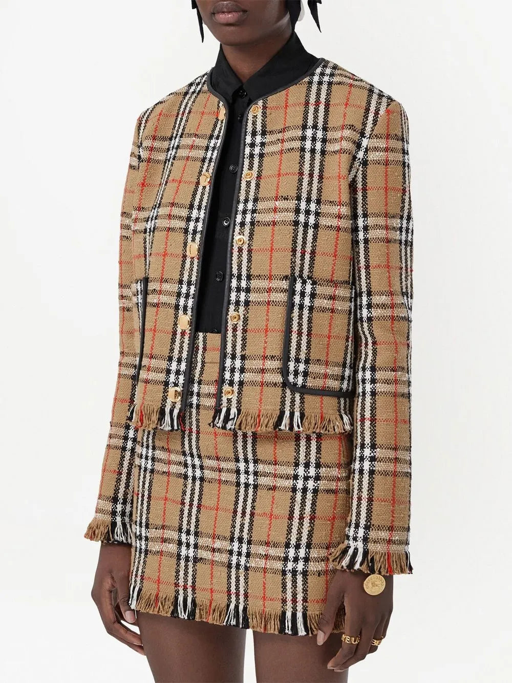 Burberry, Women's Wool Cardigan, Plaid Cardigan, Luxury Fashion, High-End Knitwear