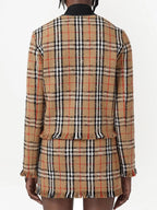 Burberry, Women's Wool Cardigan, Plaid Cardigan, Luxury Fashion, High-End Knitwear