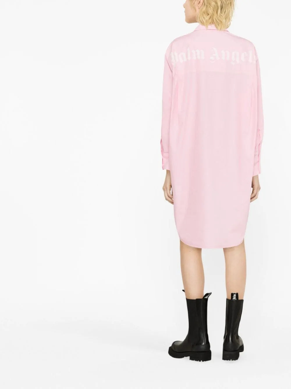 Palm Angels, Pink Shirt Dress, Luxury Women's Apparel, High-End Fashion, Designer Dress