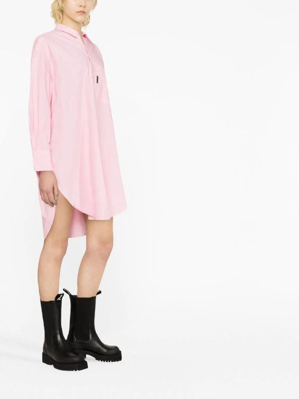 Palm Angels, Pink Shirt Dress, Luxury Women's Apparel, High-End Fashion, Designer Dress