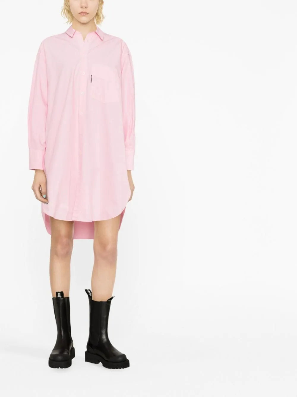 Palm Angels, Pink Shirt Dress, Luxury Women's Apparel, High-End Fashion, Designer Dress