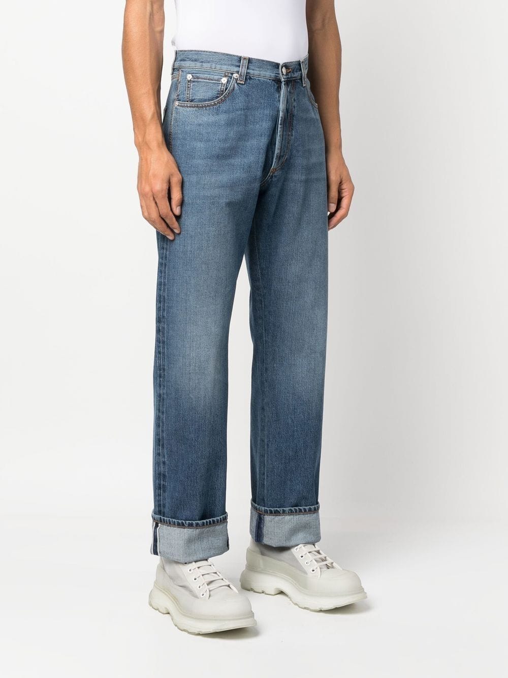 Alexander McQueen, Men's jeans, Straight-leg jeans, Luxury denim, High-end fashion