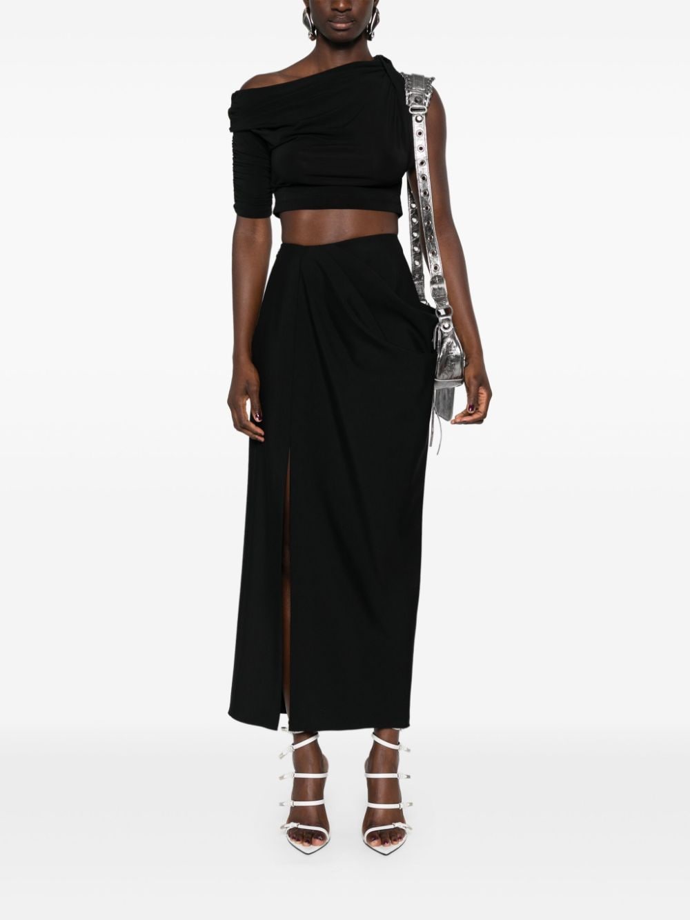 Draped Skirt, Alexander McQueen Skirt, Luxury Skirt, High-Fashion Skirt, Split Skirt