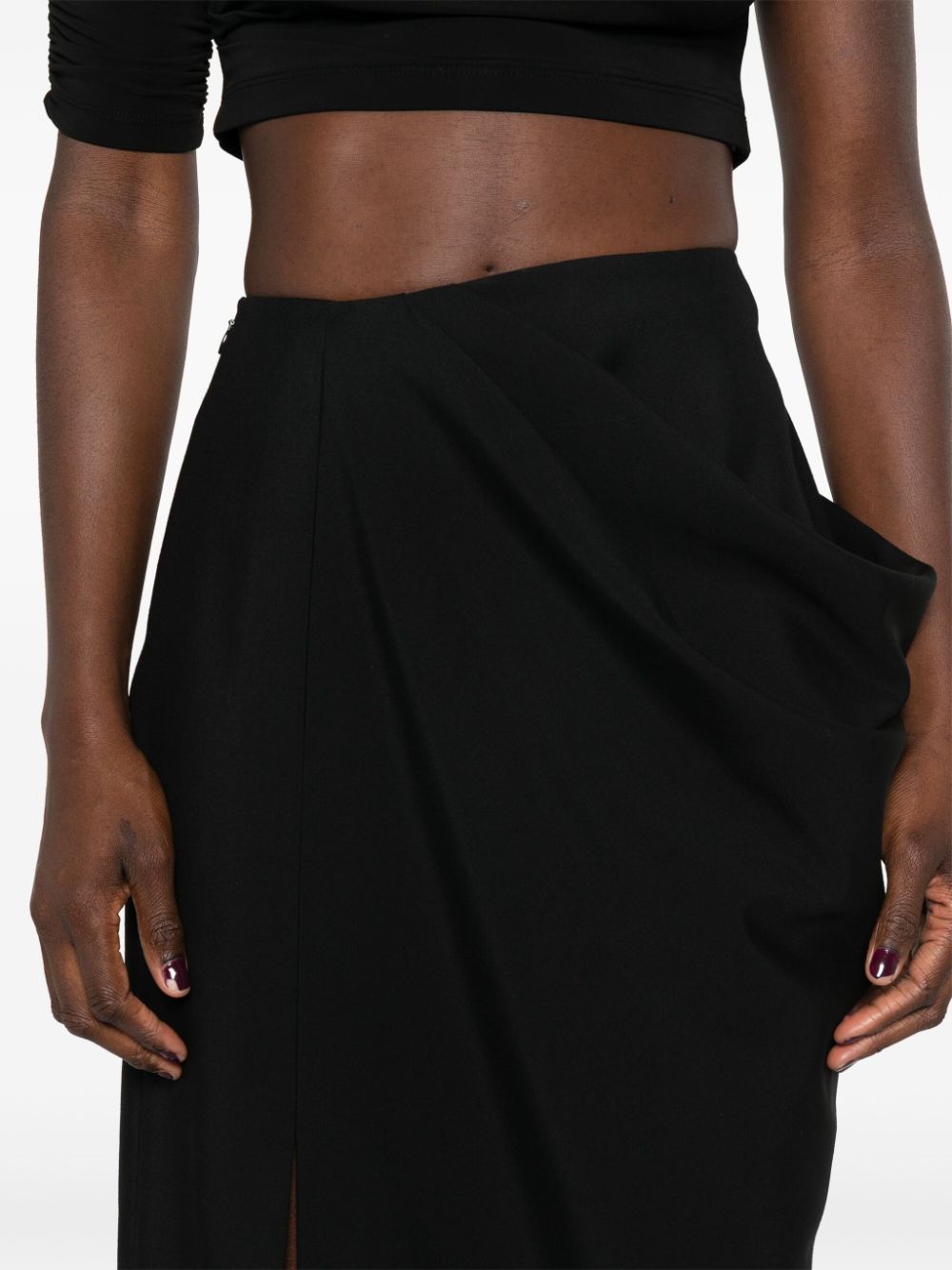 Draped Skirt, Alexander McQueen Skirt, Luxury Skirt, High-Fashion Skirt, Split Skirt