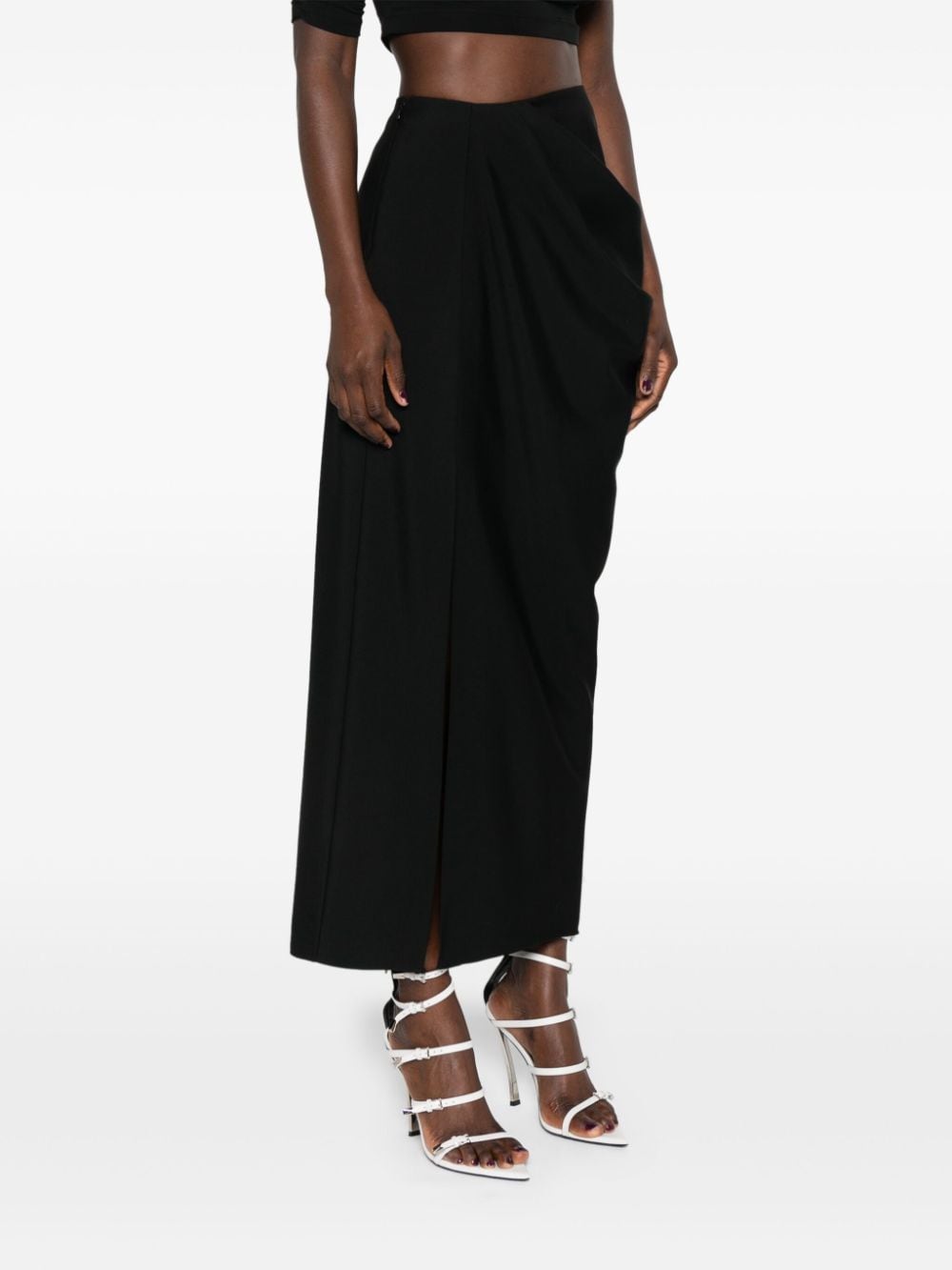 Draped Skirt, Alexander McQueen Skirt, Luxury Skirt, High-Fashion Skirt, Split Skirt