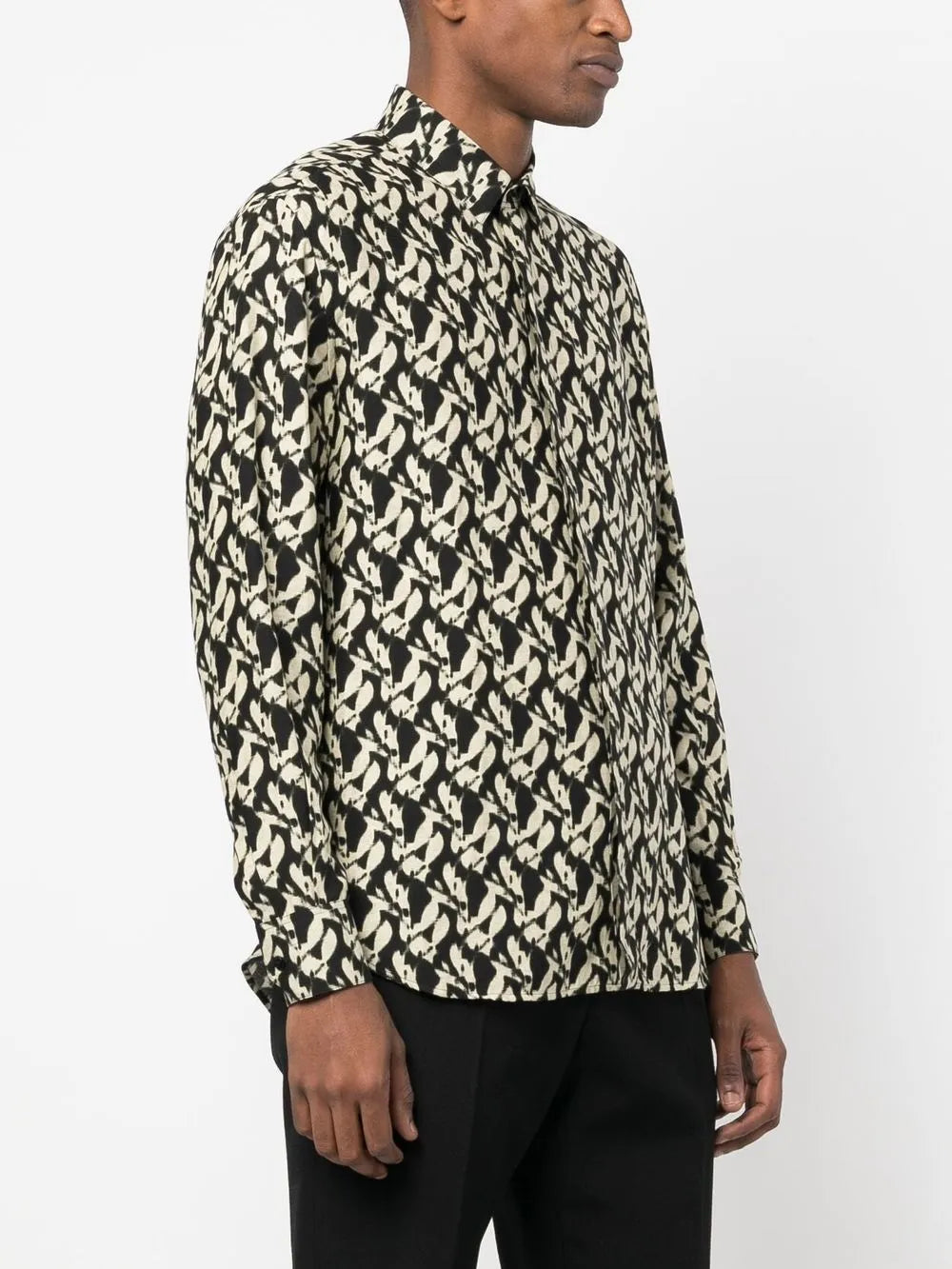 Saint Laurent, men's viscose shirt, luxury patterned shirt, high-end fashion, elegant men's clothing
