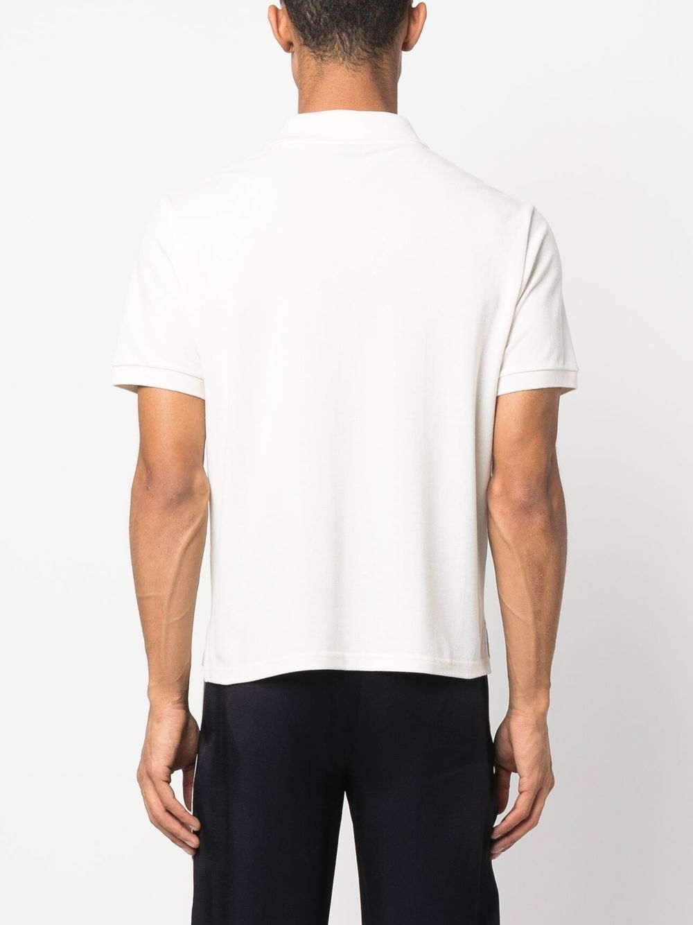 Saint Laurent, Polo Cassandre, cotton piqué polo, luxury men wear, white polo shirt