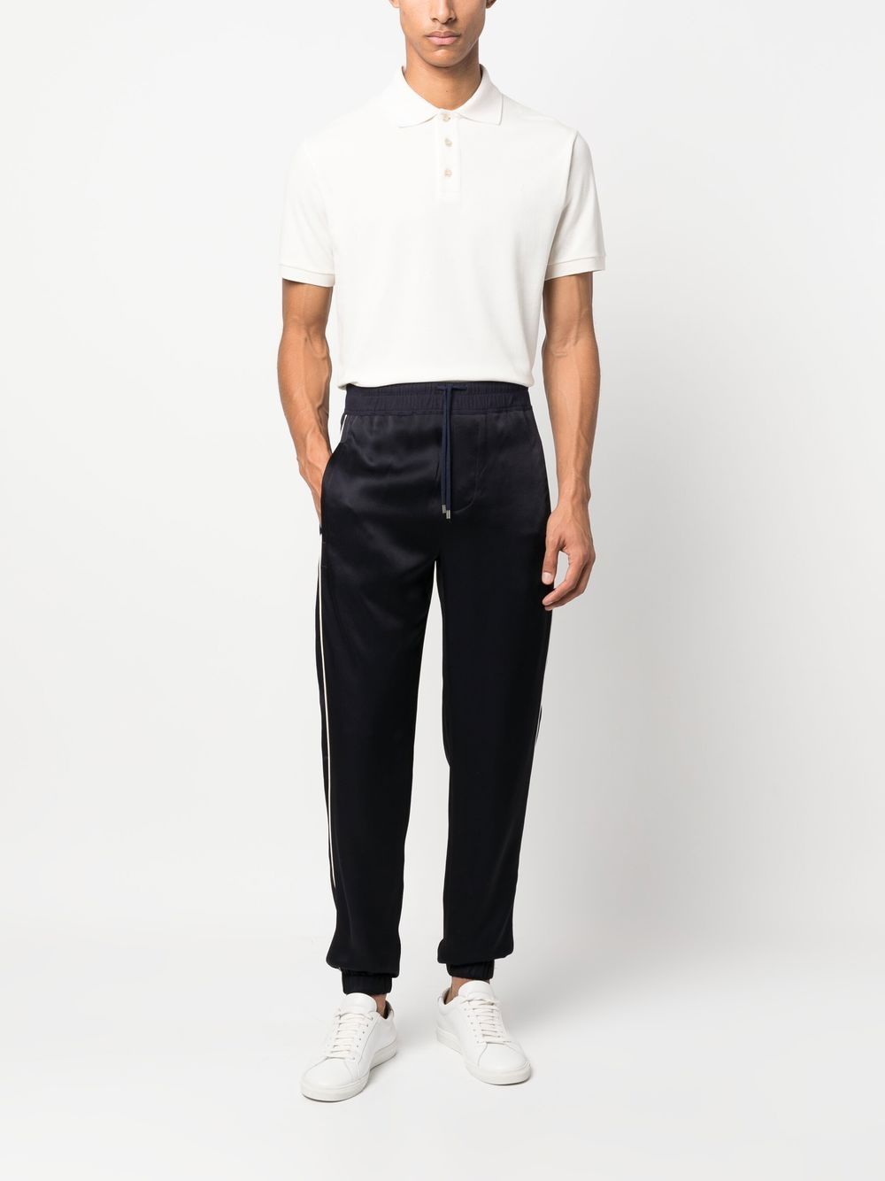 Saint Laurent, Polo Cassandre, cotton piqué polo, luxury men wear, white polo shirt