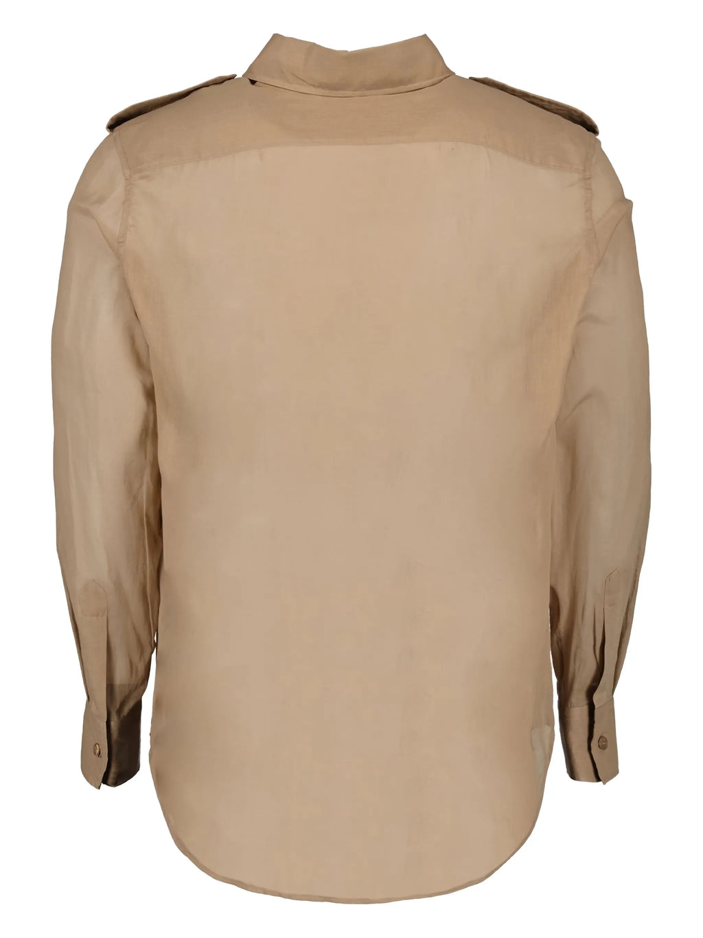 Image of Beige Cotton Voile Shirt by Saint Laurent for Men - Season Spring-Summer 2023 - Model View 1
