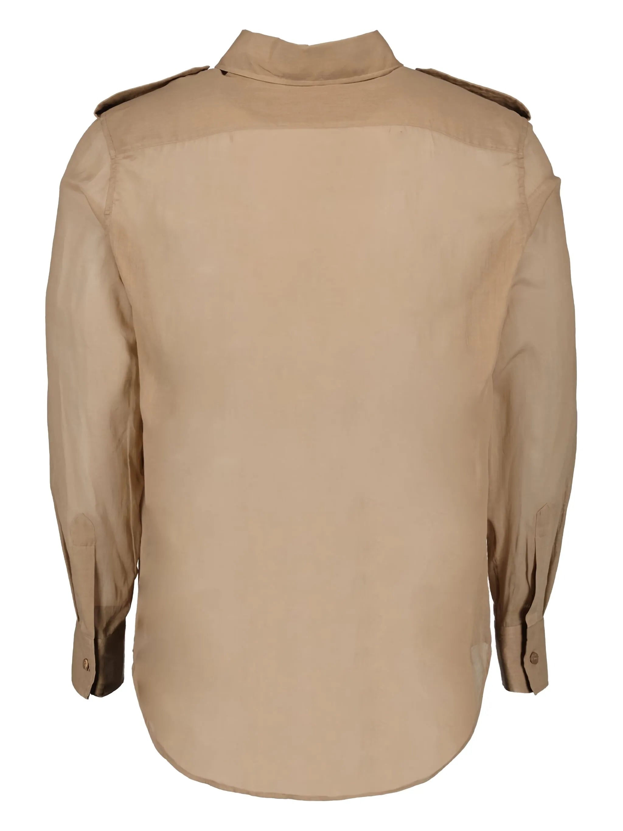 Image of Beige Cotton Voile Shirt by Saint Laurent for Men - Season Spring-Summer 2023 - Model View 1