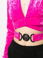 Versace, Women's Velvet Top, Luxury Fashion, High-end Clothing, Elegant Top