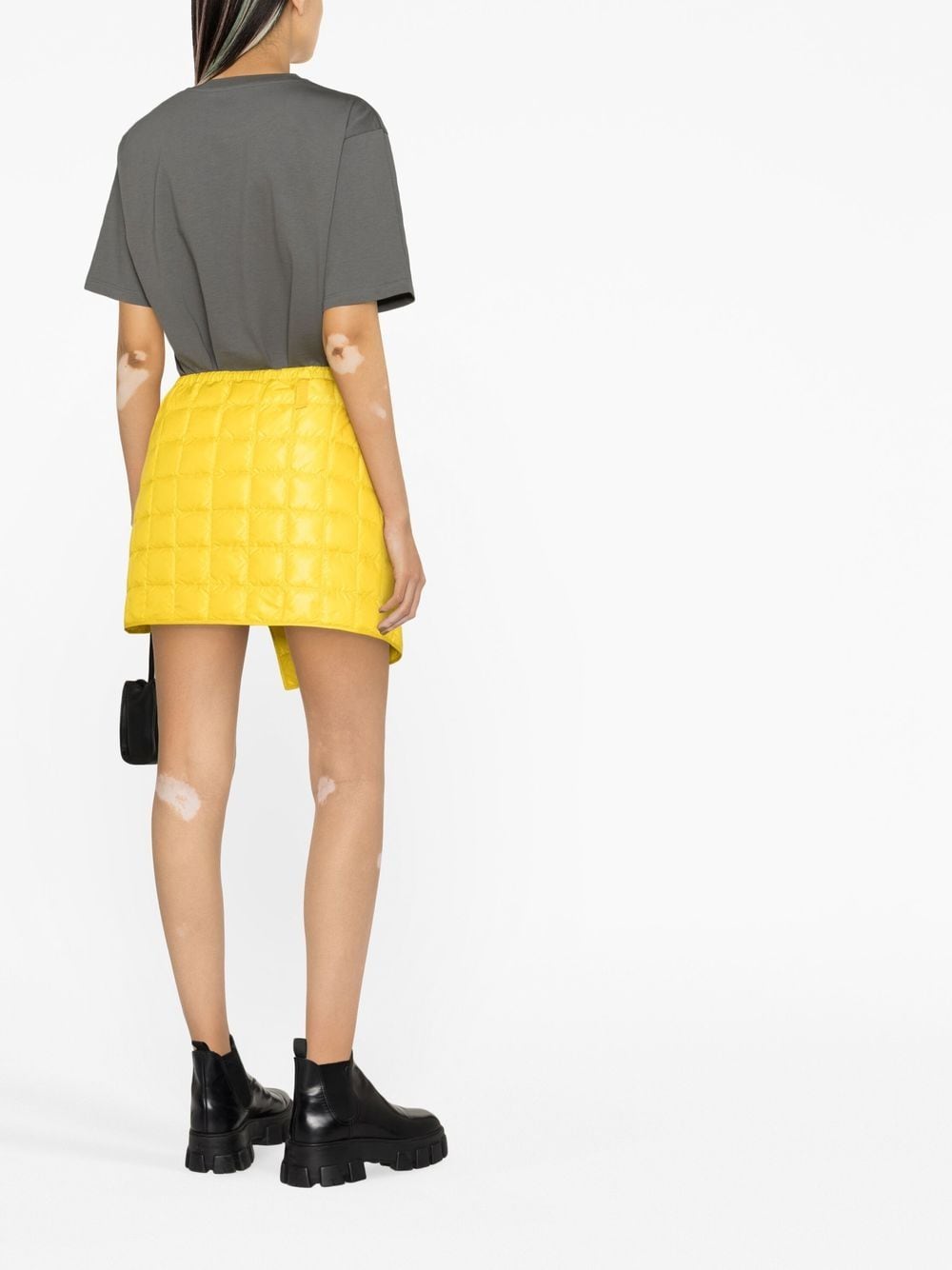 Moncler, Quilted Mini Skirt, Yellow Mini Skirt, Luxury Womenswear, High-End Fashion