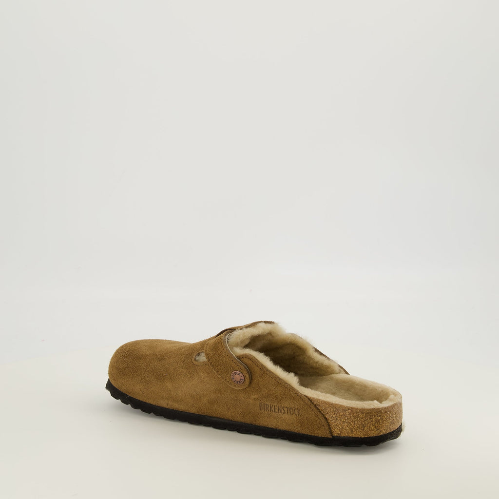Mule Boston en Fourrure Marron