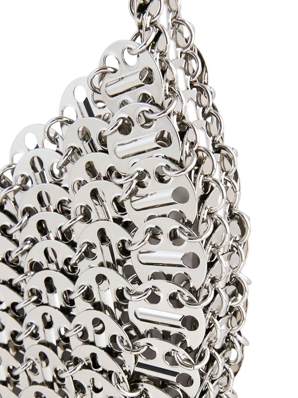 Iconic Moon Bag, Silver Bag, Rabanne Collection, Stylish Shoulder Bag, Fashion Forward Bag