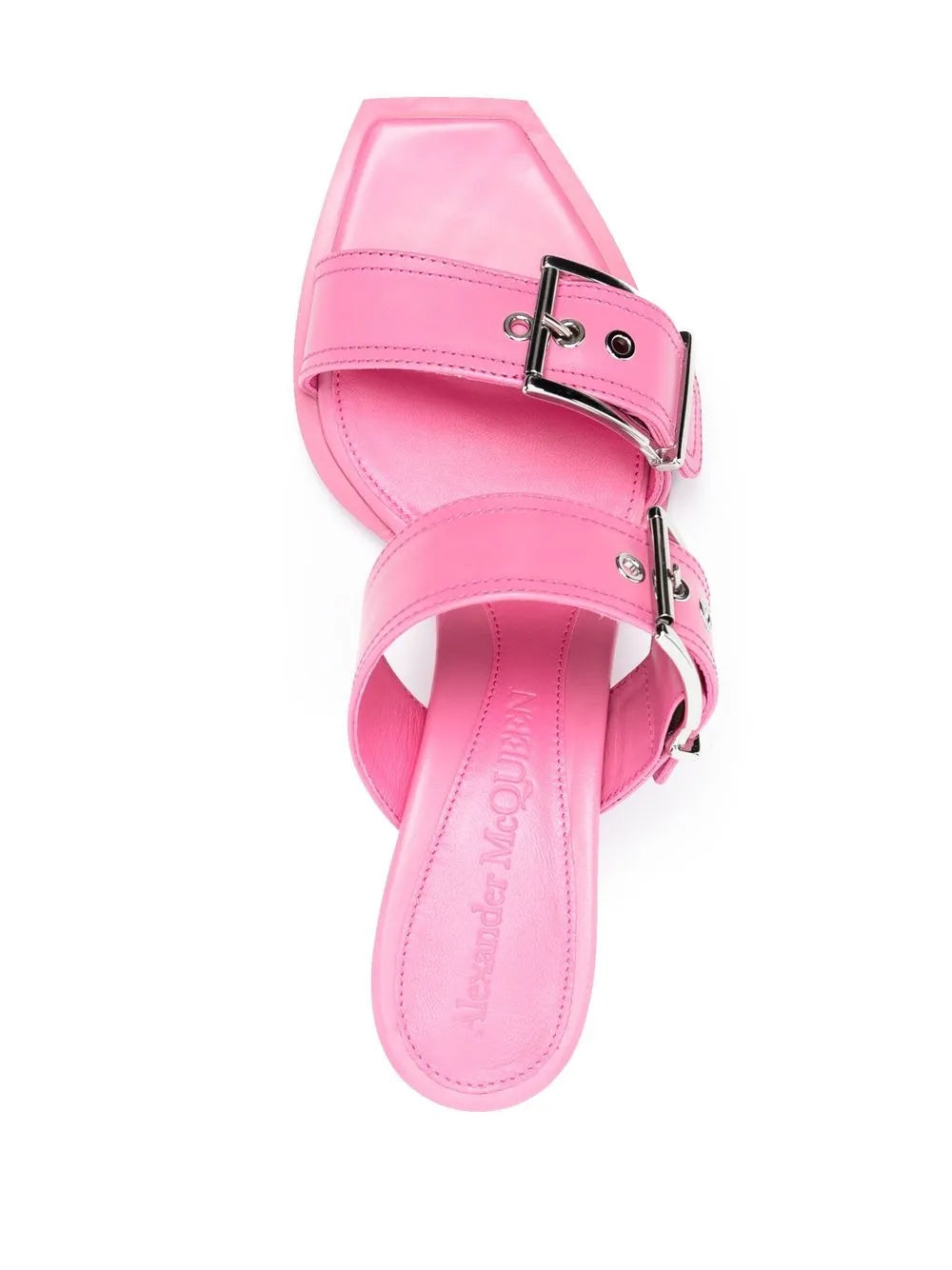 Alexander McQueen, Pink Double Strap Mules, Luxury Women's Footwear, Designer Shoes, Fashion Mules