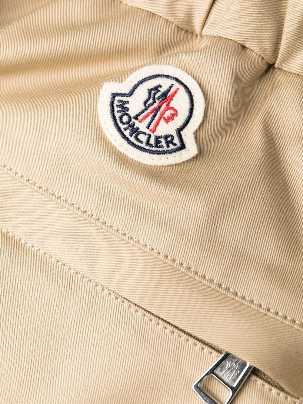 Moncler trousers, beige gabardine pants, luxury men's trousers, high-end fashion, Moncler menswear