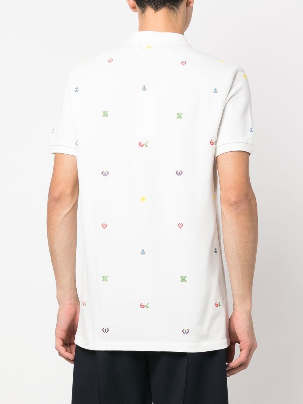 Kenzo Pixel Polo, luxury men's polo, white Kenzo shirt, designer polo, high-end men's fashion