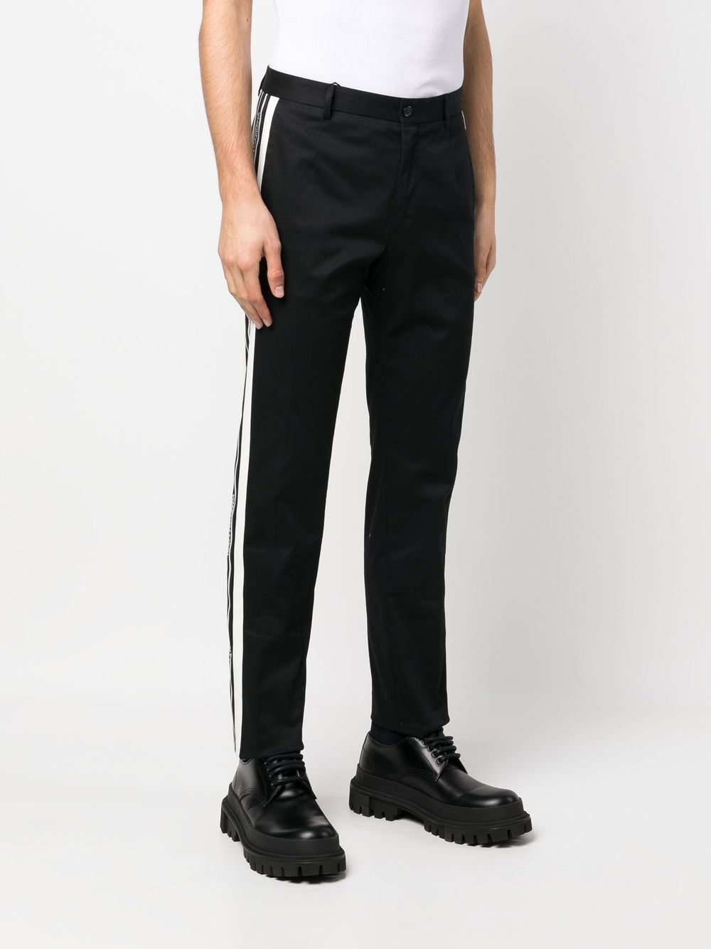 Dolce & Gabbana pants, black side stripe pants, luxury men's fashion, designer trousers, men's ready-to-wear