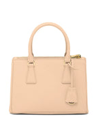 Prada handbag, Saffiano leather, luxury women's bag, beige handbag, high-end accessory