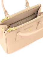 Prada handbag, Saffiano leather, luxury women's bag, beige handbag, high-end accessory
