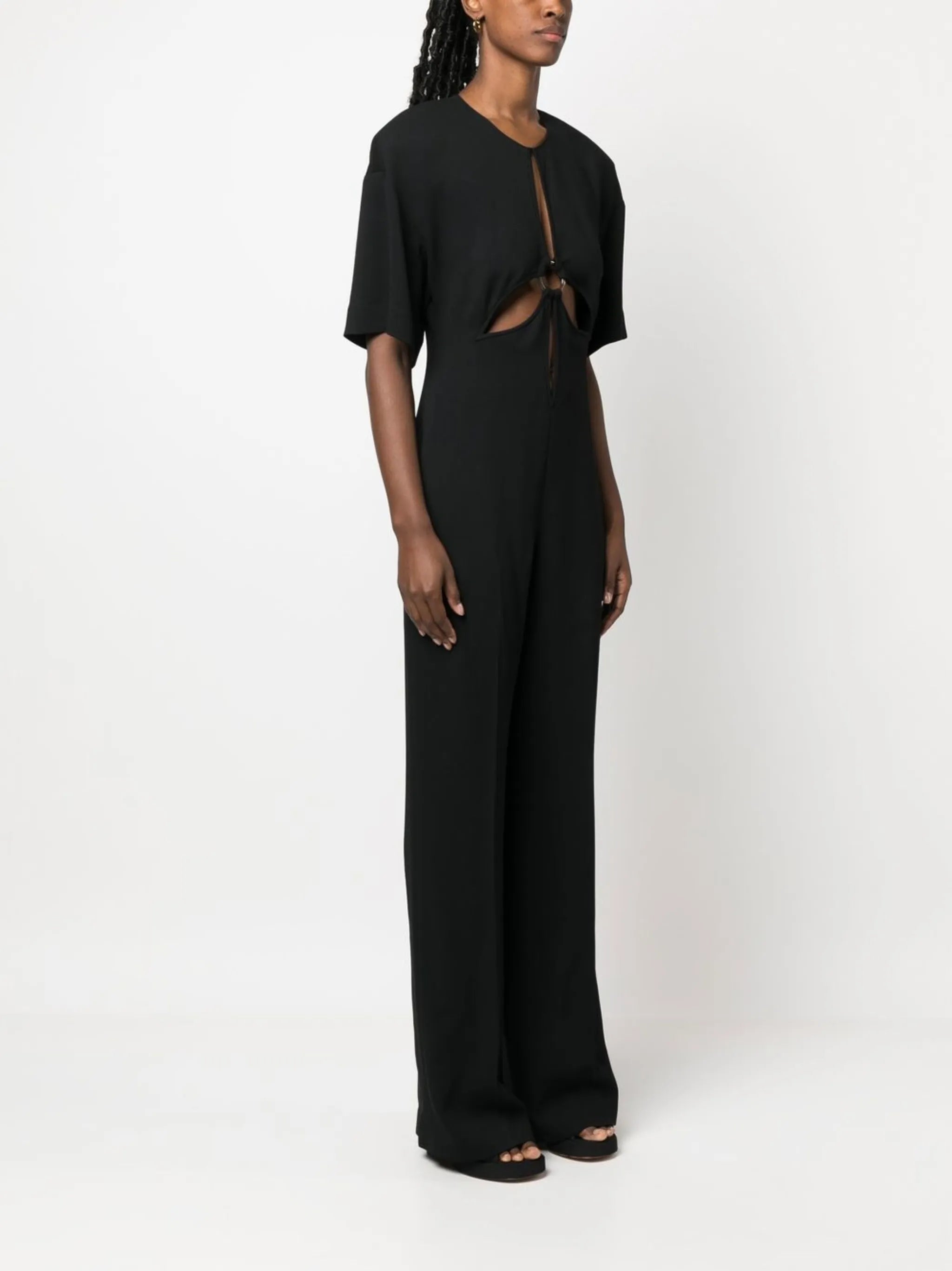 Image of Black Cut-Out Jumpsuit by Stella McCartney for Women - Season Spring-Summer 2023 - Model View 2