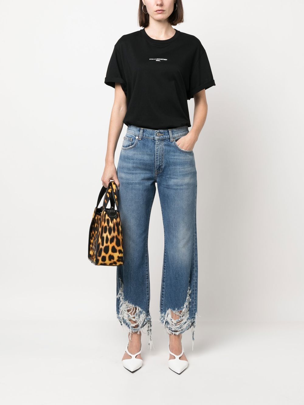 vintage jeans, distressed pants, Stella McCartney, luxury denim, high-waisted jeans