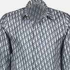 Dior Oblique shirt, silk shirt, designer menswear, blue and white shirt, Spring-Summer 2025